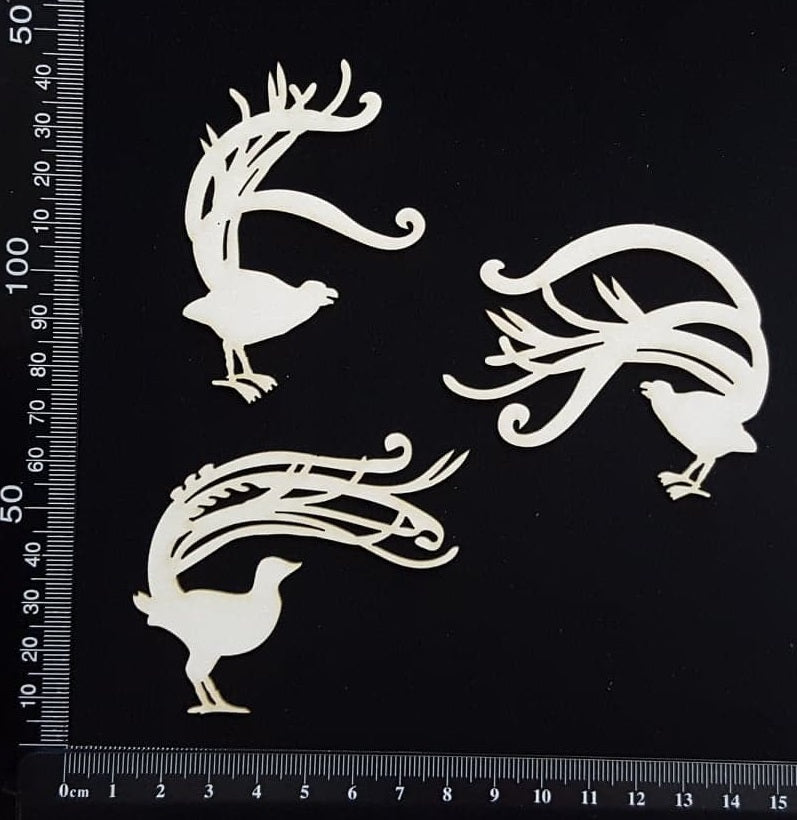 Lyrebirds Set - White Chipboard