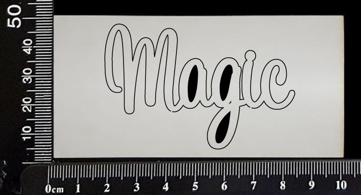 Sapphire Word - Magic - White Chipboard