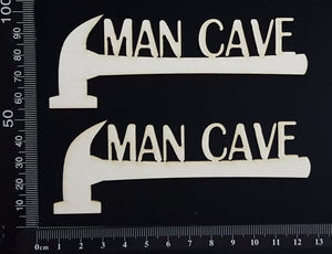 Man Cave - Set of 2 - White Chipboard