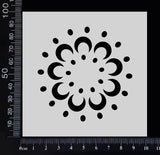 Mandala - E - Stencil - 100mm x 100mm