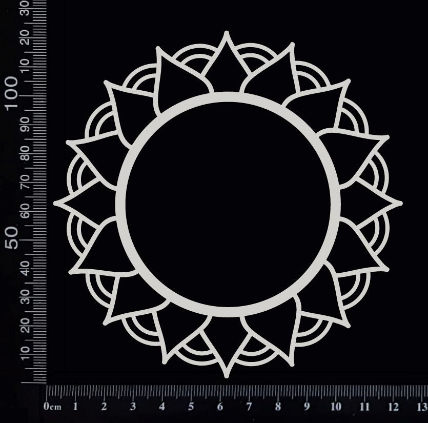 Mandala Frame - C - White Chipboard