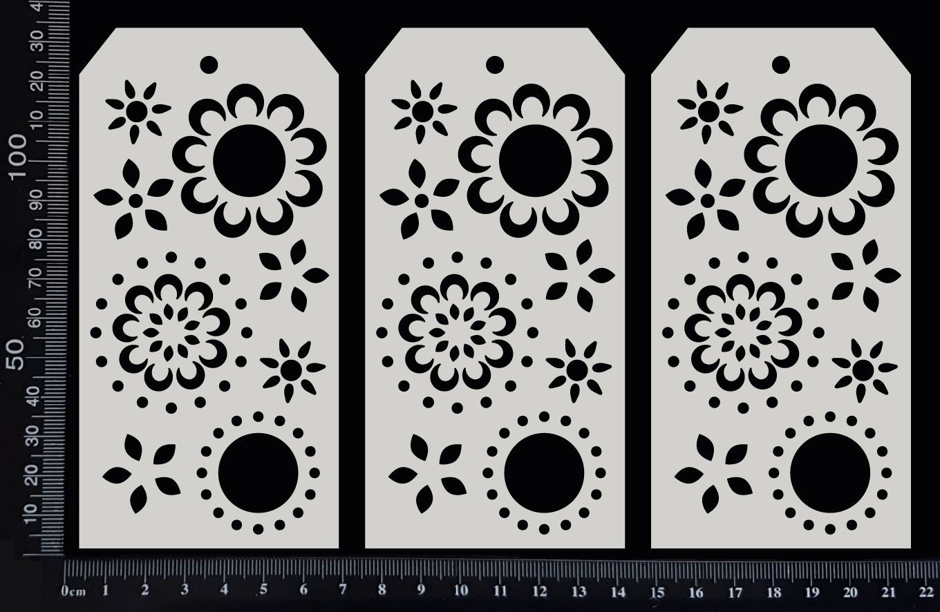 Mandala Mayhem Tags Set - AB - Medium - White Chipboard