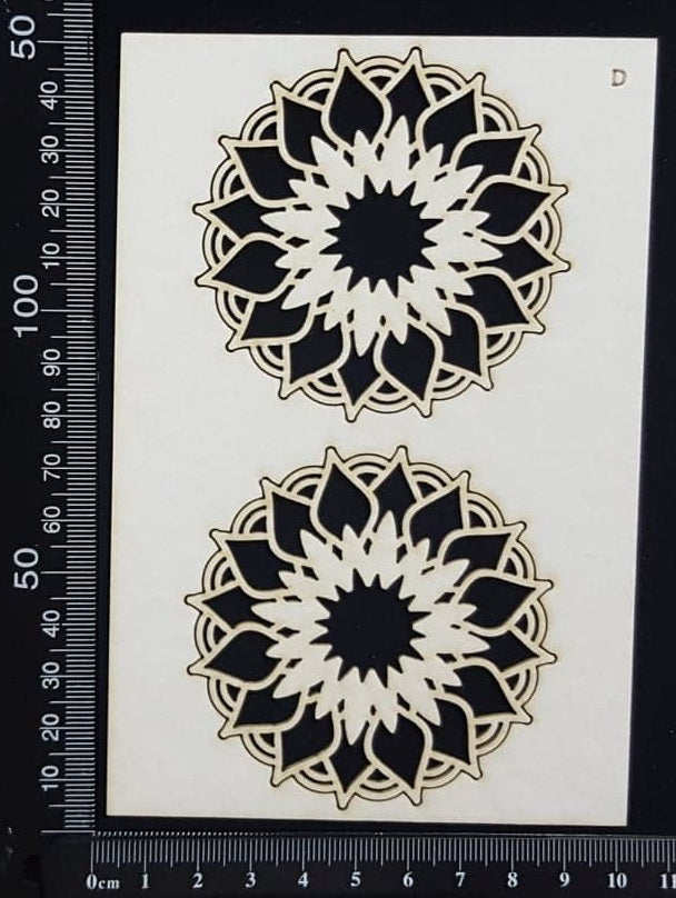 Mandala Set - D - White Chipboard