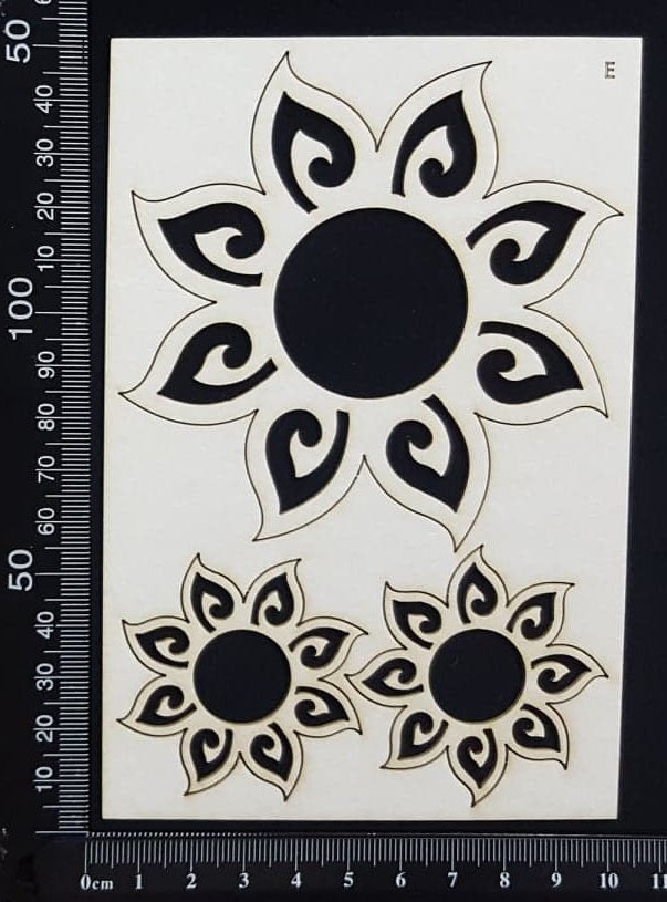 Mandala Set - E - White Chipboard