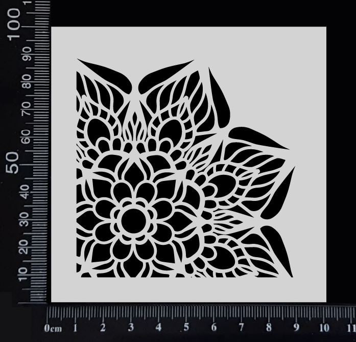 Mandala Corner - Stencil - 100mm x 100mm