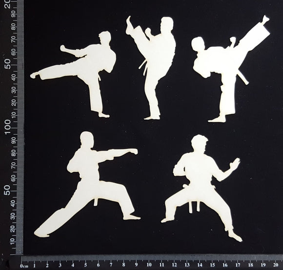 Martial Artists Set - Large - White Chipboard