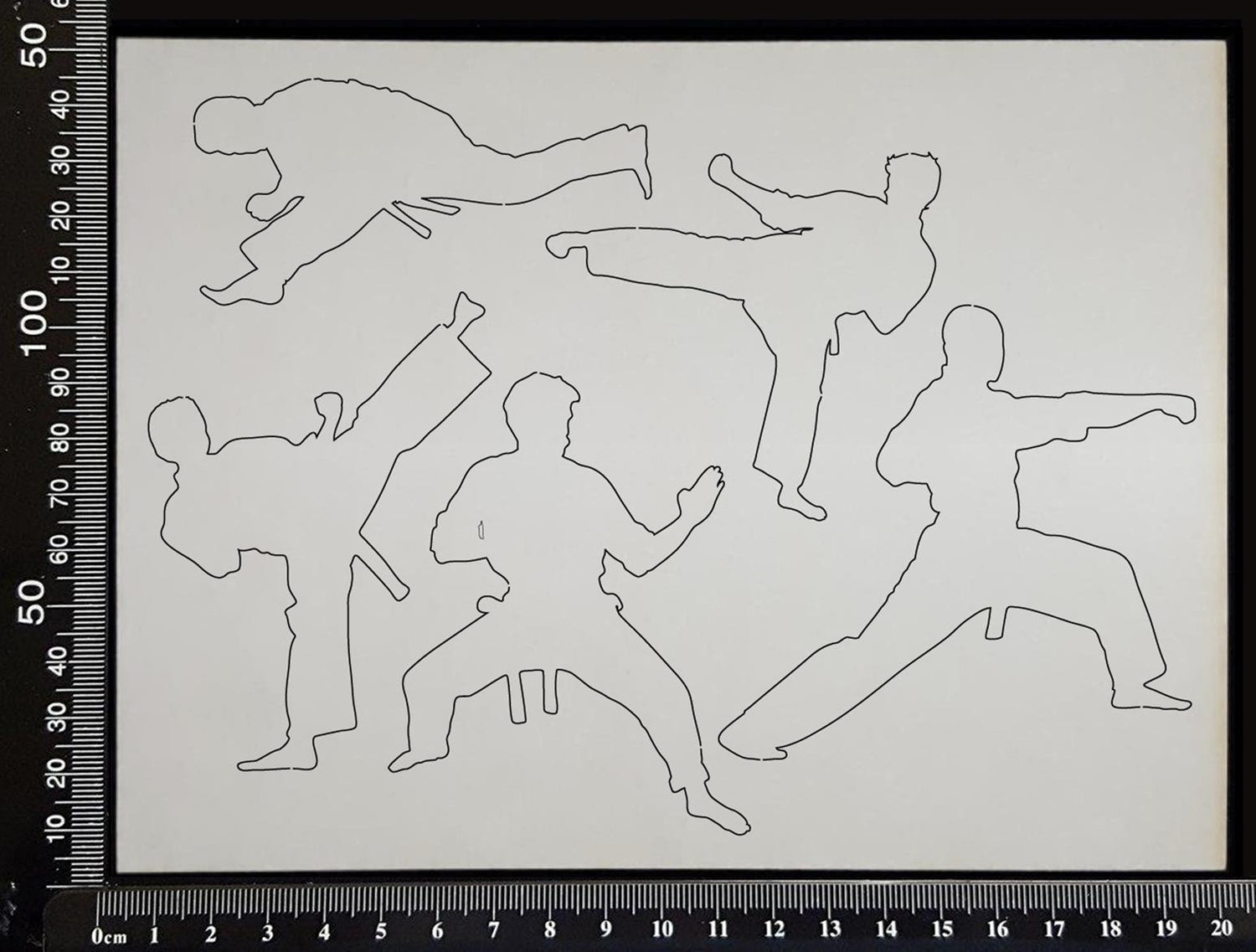 Martial Artists Set - Large - White Chipboard