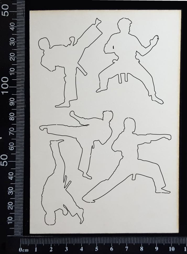 Martial Artists Set - Small - White Chipboard