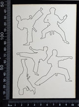 Martial Artists Set - Small - White Chipboard