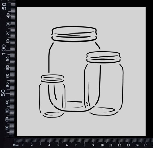 Mason Jars - Stencil - 150mm x 150mm