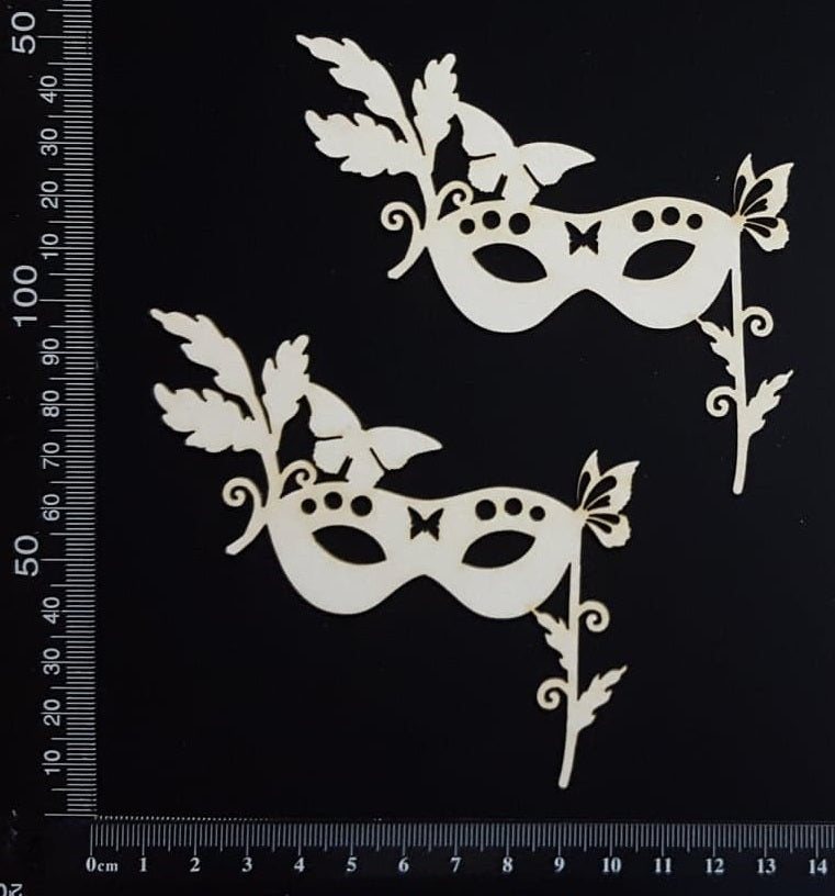 Masquerade Mask Set - B - Small - White Chipboard