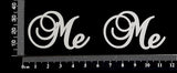 Elegant Word - Me - Set of 2 - White Chipboard