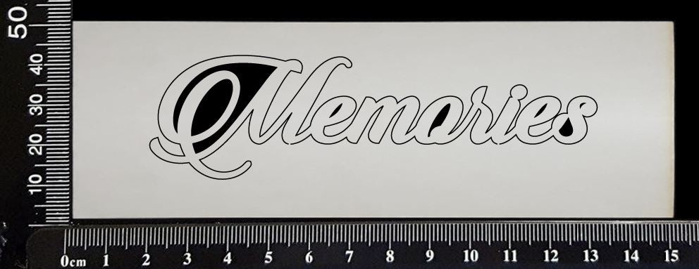 Sandscript Word - Memories  - White Chipboard