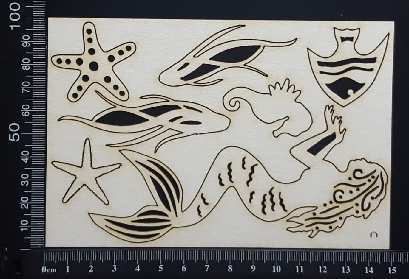 Mermaid Set - C - White Chipboard
