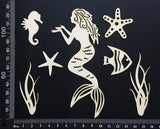 Mermaid Set - C - White Chipboard
