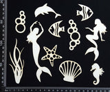 Mermaid Set - E - White Chipboard
