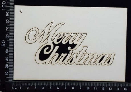 Merry Christmas - A - White Chipboard