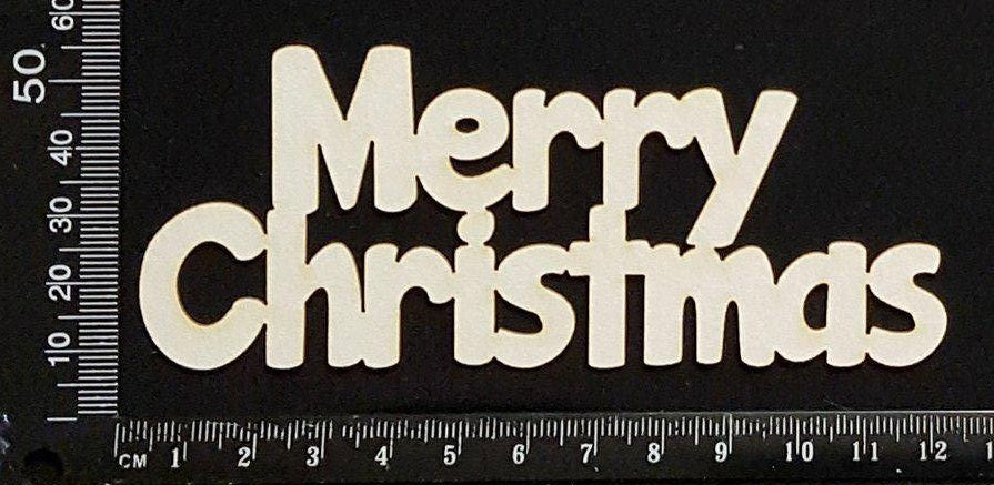 Merry Christmas - C - White Chipboard