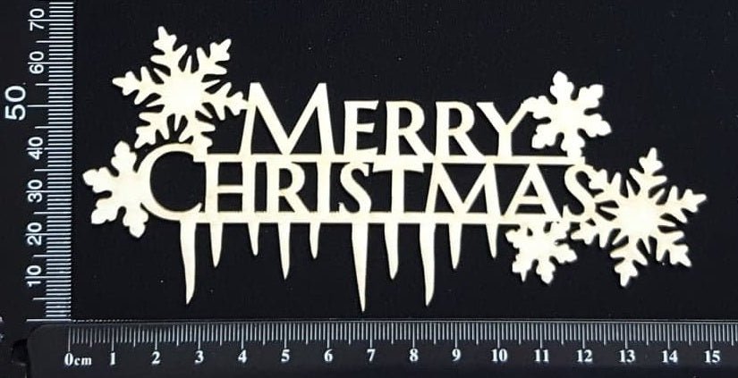 Merry Christmas - D - White Chipboard