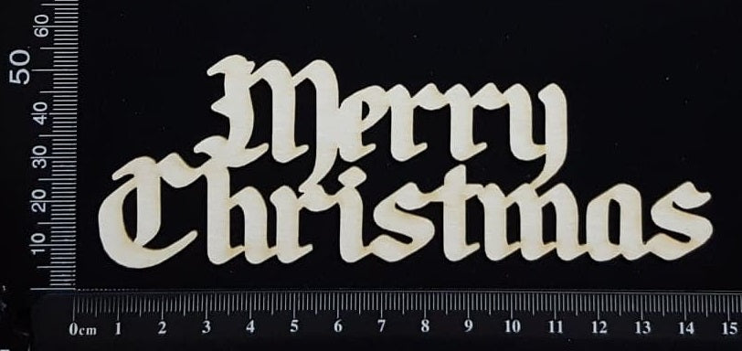 Merry Christmas - E - White Chipboard