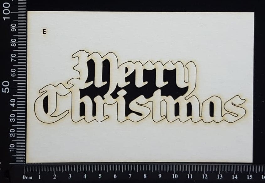 Merry Christmas - E - White Chipboard