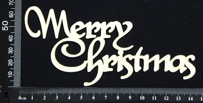 Merry Christmas - F - White Chipboard