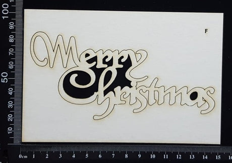 Merry Christmas - F - White Chipboard