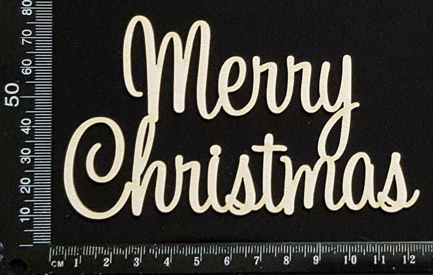 Merry Christmas - I - White Chipboard