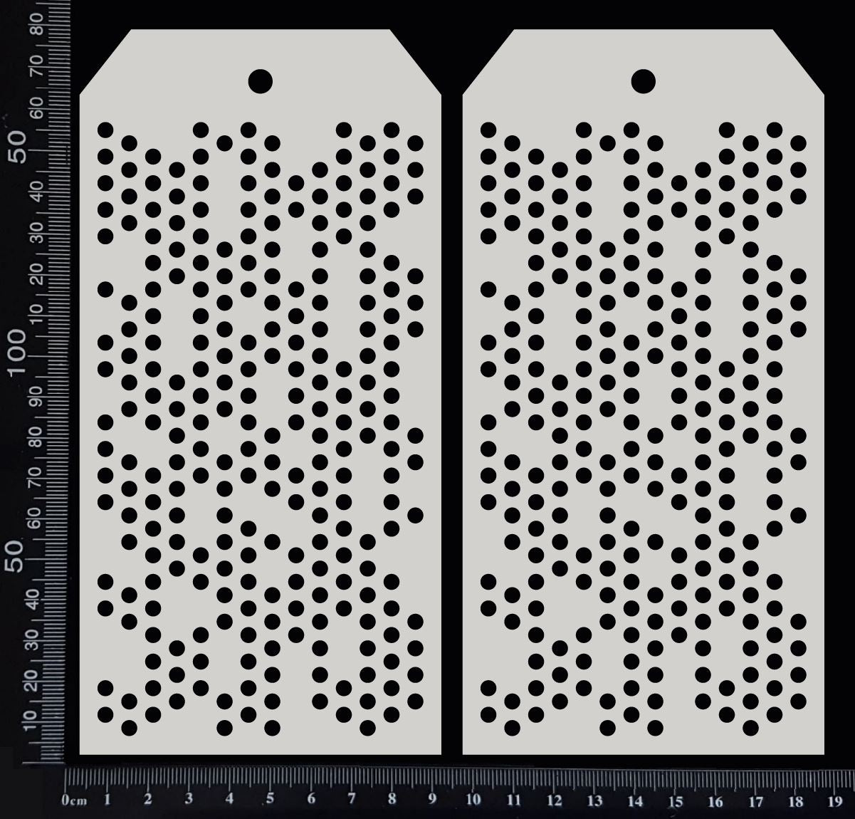Micro dots Tags Set - AC - Large - White Chipboard