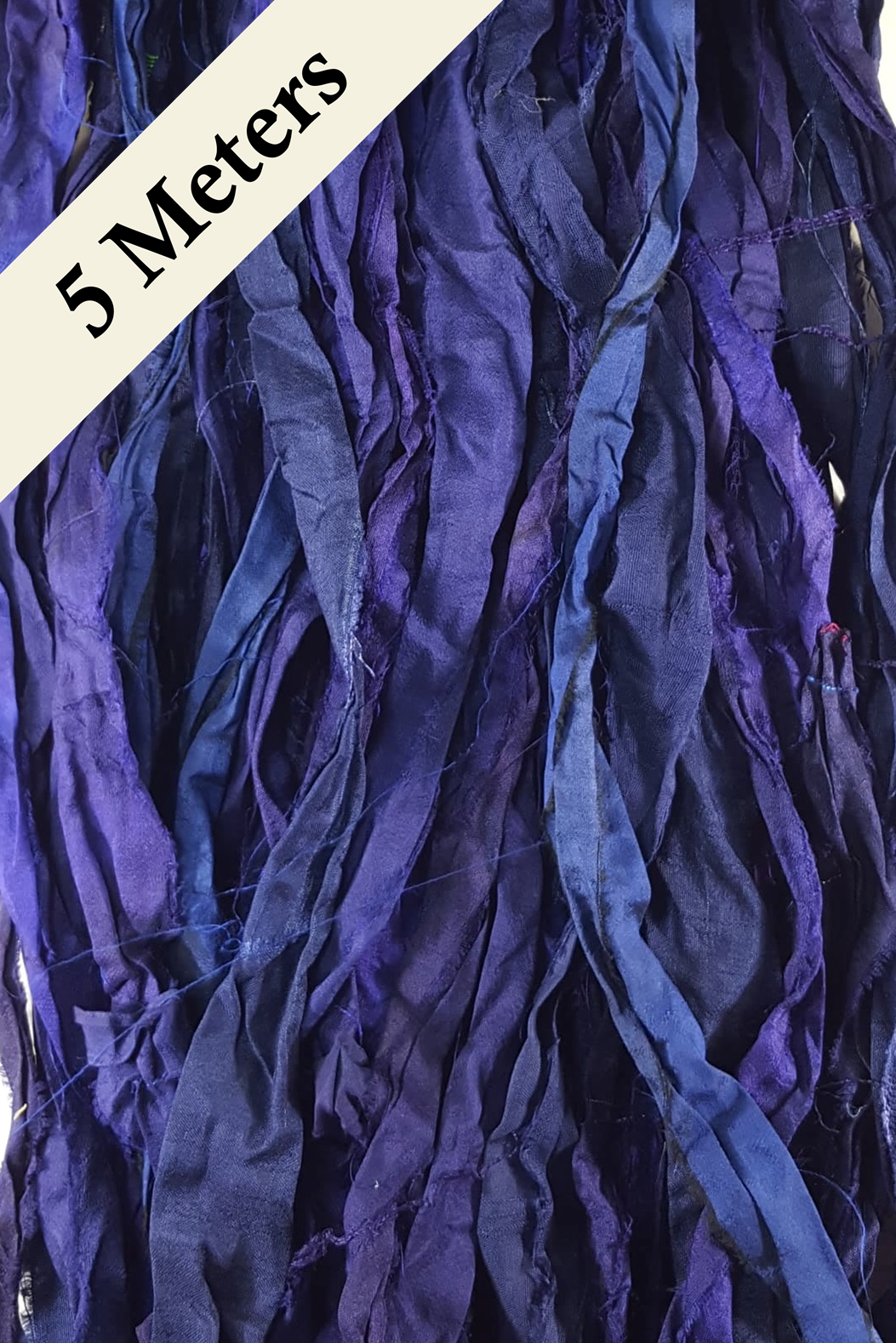 Reclaimed Sari Silk Ribbon - Midnight - 5m Pack