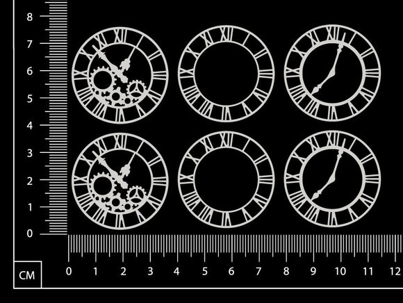 Mini Clocks Set - White Chipboard