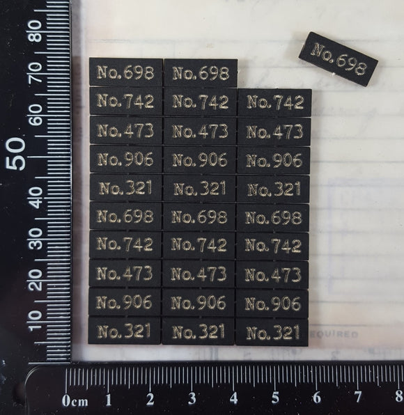 Mini Laser Engraved Number Labels