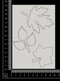 Mixed Leaves - B - White Chipboard