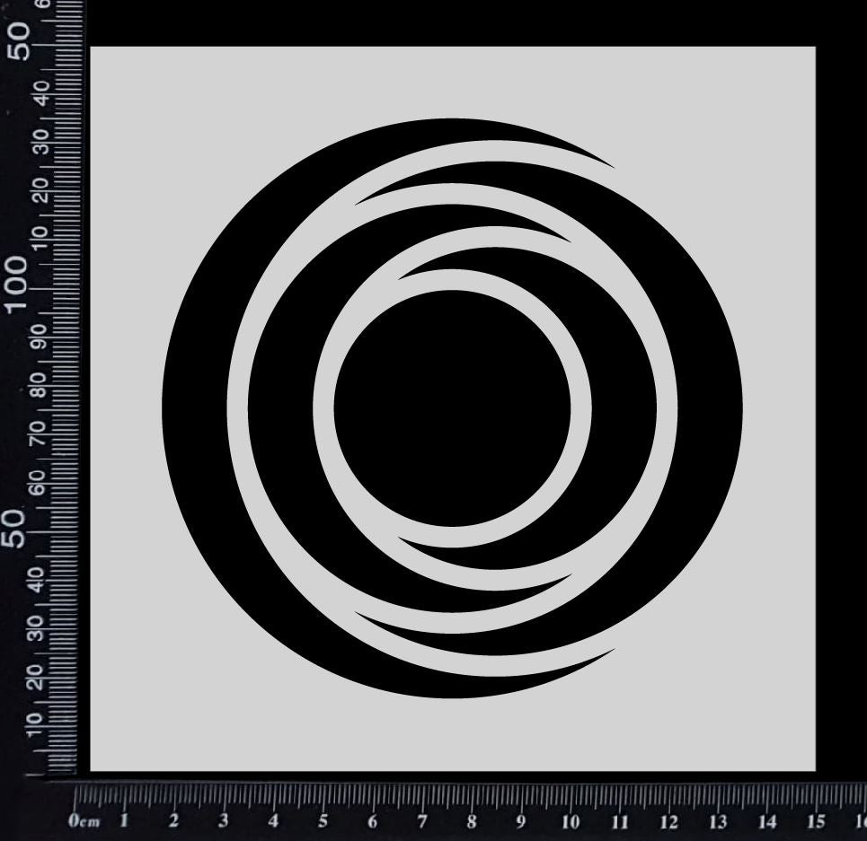 Mixed Media Circles - B - Stencil - 150mm x 150mm