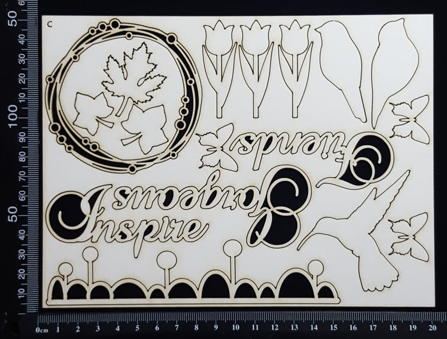 Mixed Element Set - C - White Chipboard