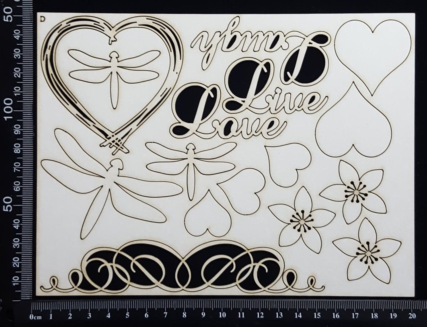 Mixed Element Set - D - White Chipboard