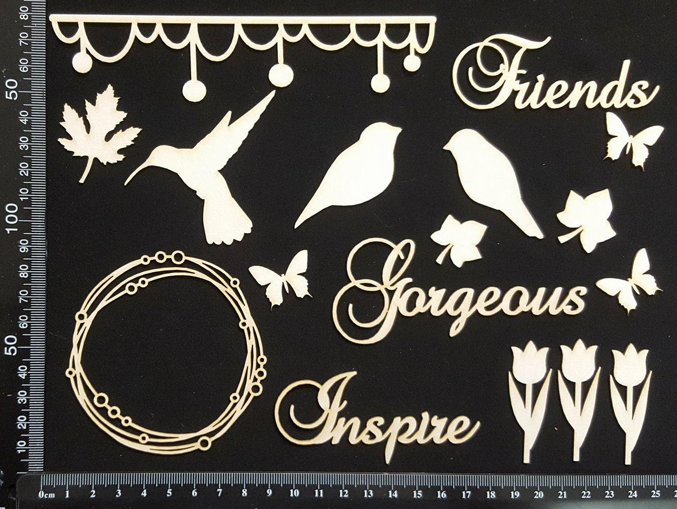 Mixed Element Set - C - White Chipboard