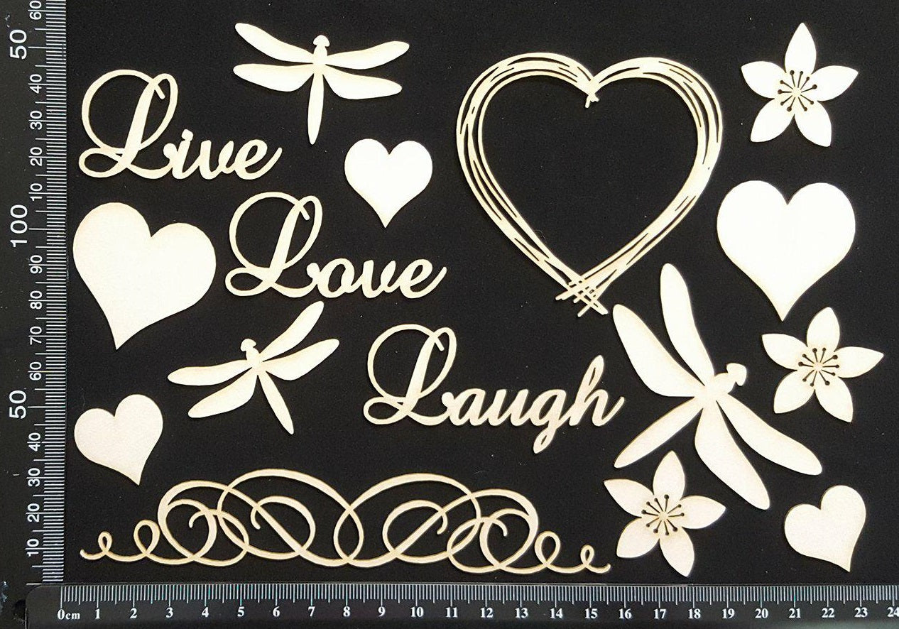 Mixed Element Set - D - White Chipboard