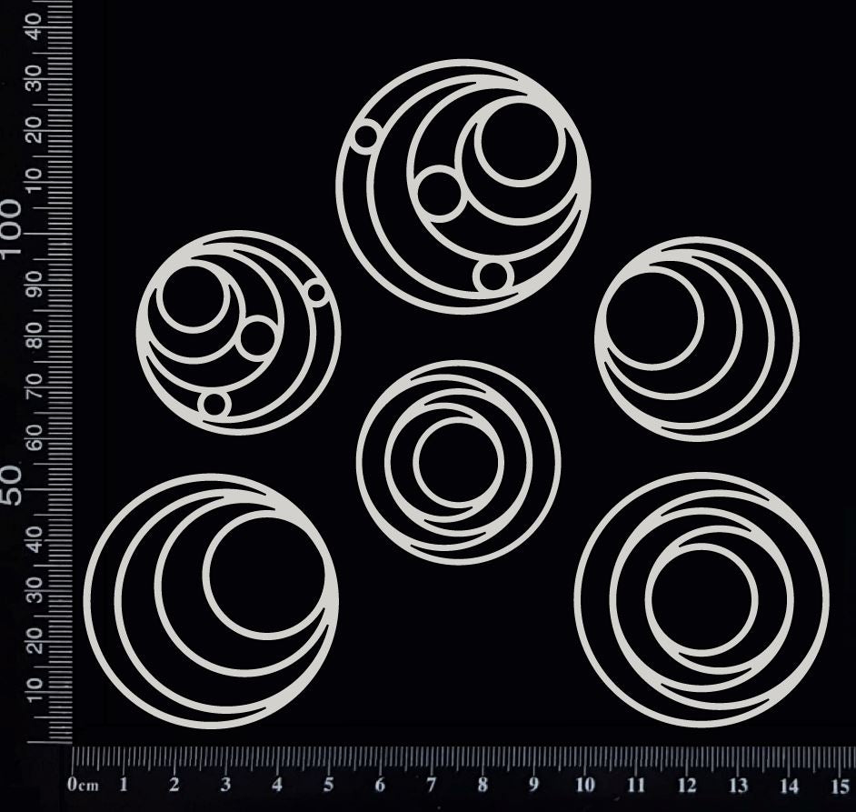 Mixed Media Circles Set - A - White Chipboard