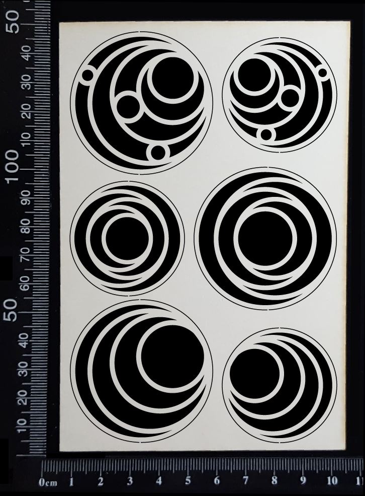 Mixed Media Circles Set - A - White Chipboard