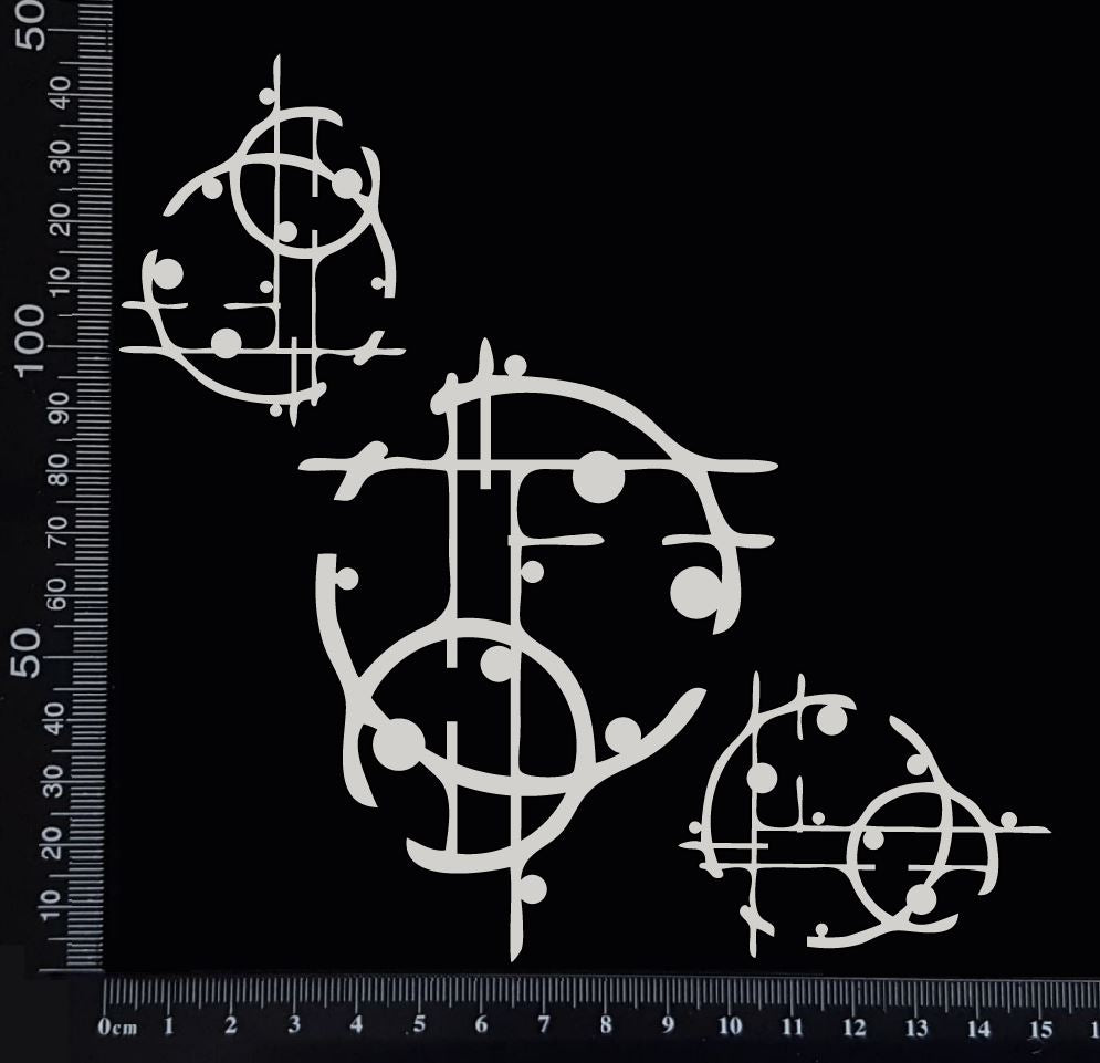 Mixed Media Circles Set - B - White Chipboard