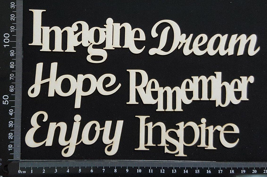 Mixed Word Set - A - White Chipboard