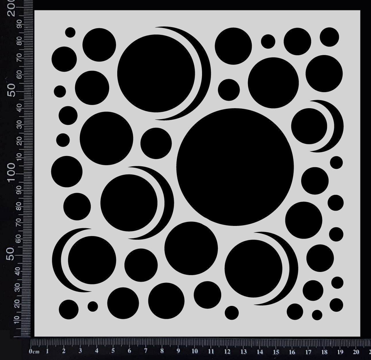 Moon Circles - Stencil - 200mm x 200mm