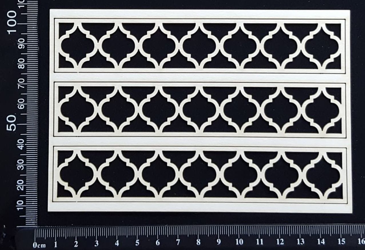 Moroccan Border - C - Small - White Chipboard