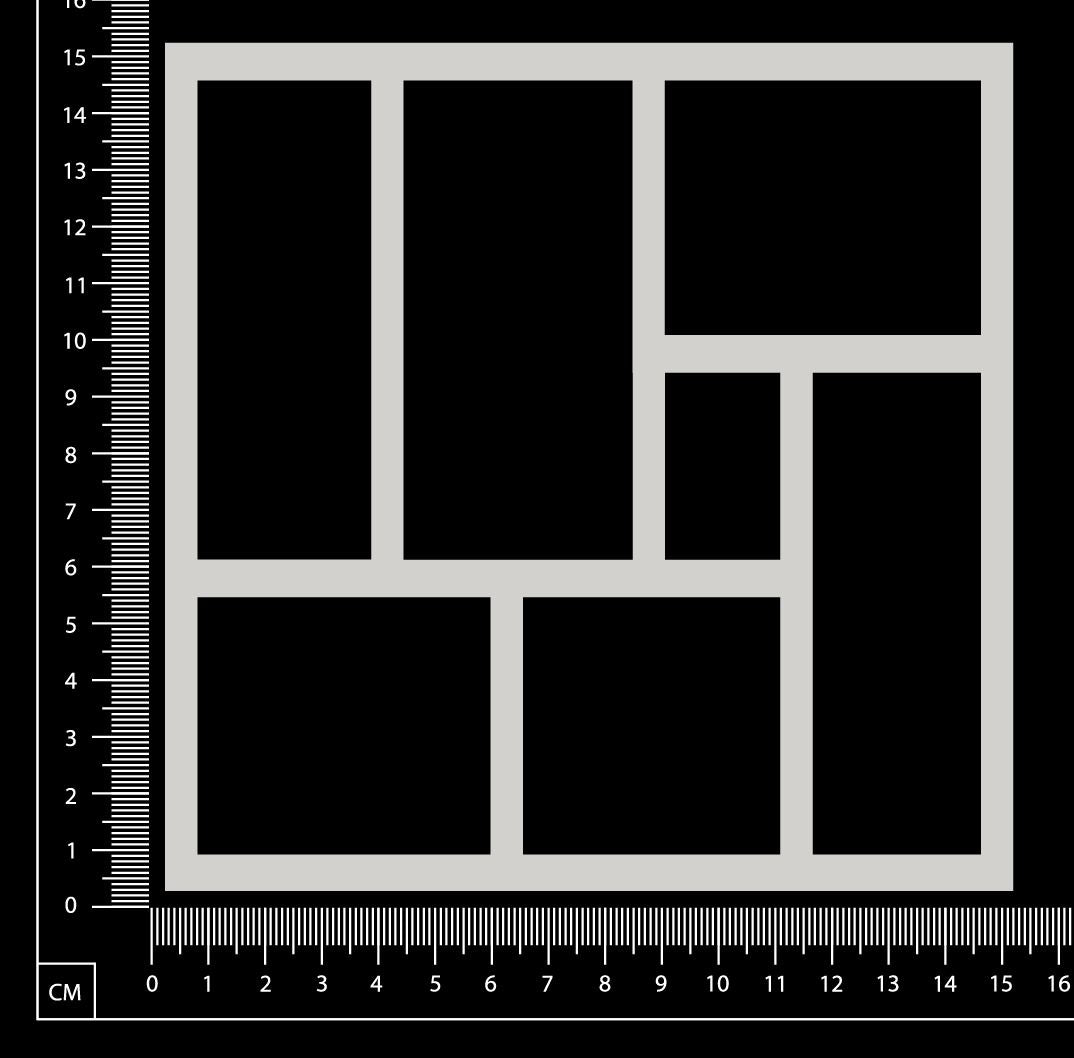 Mosaic Rectangles Frame - B - White Chipboard