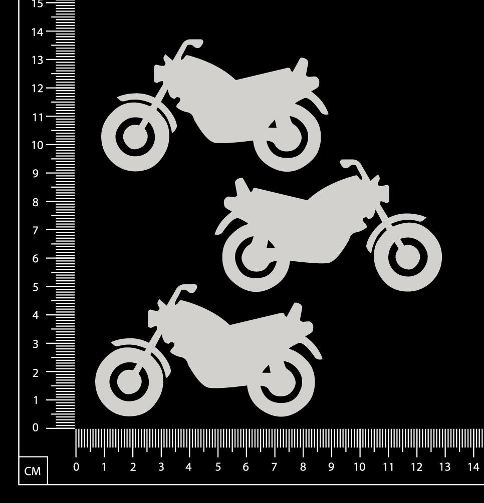 Motorbikes - Small - White Chipboard