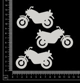 Motorbikes - Small - White Chipboard