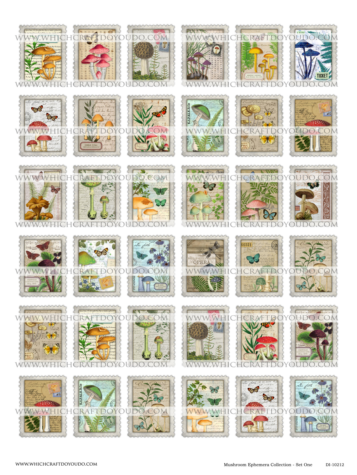 Mushroom Ephemera Collection - Set One - DI-10212 - Digital Download