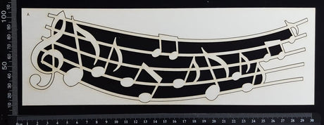 Music Border - A - Large - White Chipboard