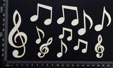 Musical Notes Set - White Chipboard